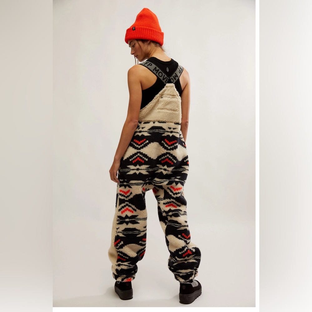 NWT FREE PEOPLE- Hit The Slopes Printed Salopette/Black Fairisle Combo SIZE: S - Picture 4 of 5